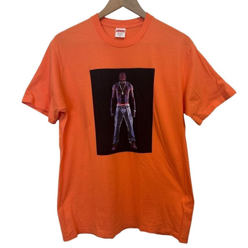 Supreme Tupac Hologram Neon Orange T-Shirt Size M